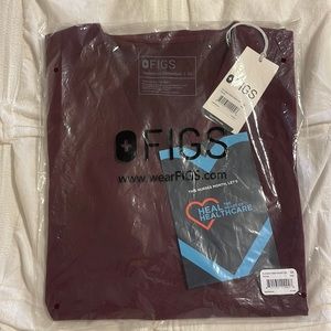 Figs Maroon Casma Three-Pocket Scrub Top, Size XS